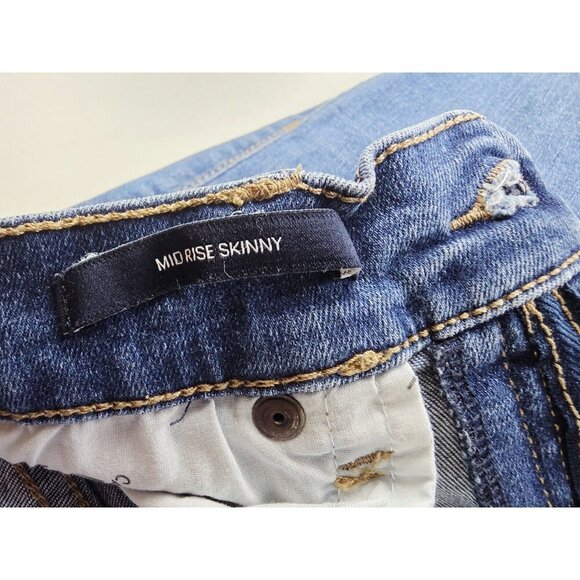 Calvin Klein Size 27X27 Womens Mid Rise Skinny Blue Denim Repreve 5 Pocket Jeans - Picture 10 of 14